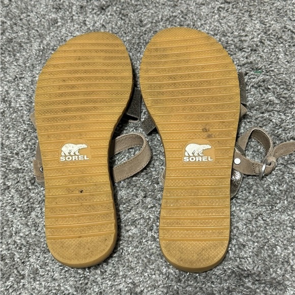 Sorel Women's Ella Criss Cross Leather Casual Sandal Size 10.5 - Picture 4 of 5